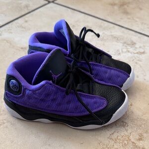 Kids Purple and Black Basketball Sneakers